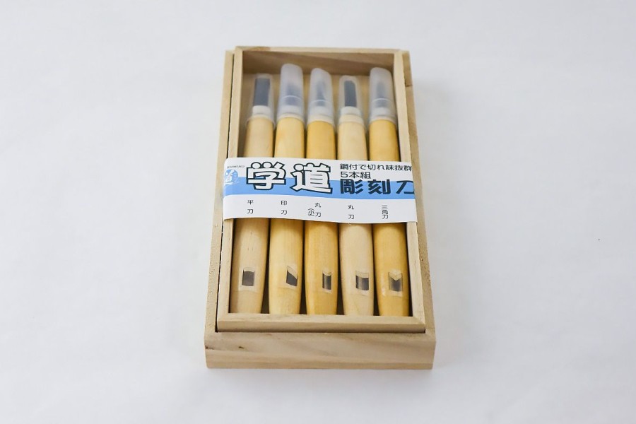 Woodworking Michihamono | Michihamono Gakudo Woodcutting Chisel Set Of 5