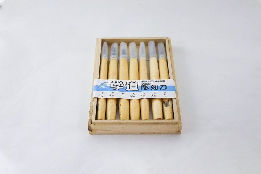 Woodworking Michihamono | Michihamono Gakudo Woodcutting Chisel Set Of 7