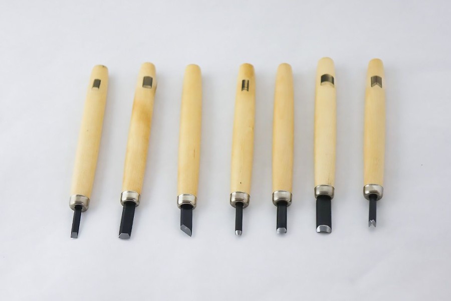 Woodworking Michihamono | Michihamono Gakudo Woodcutting Chisel Set Of 7