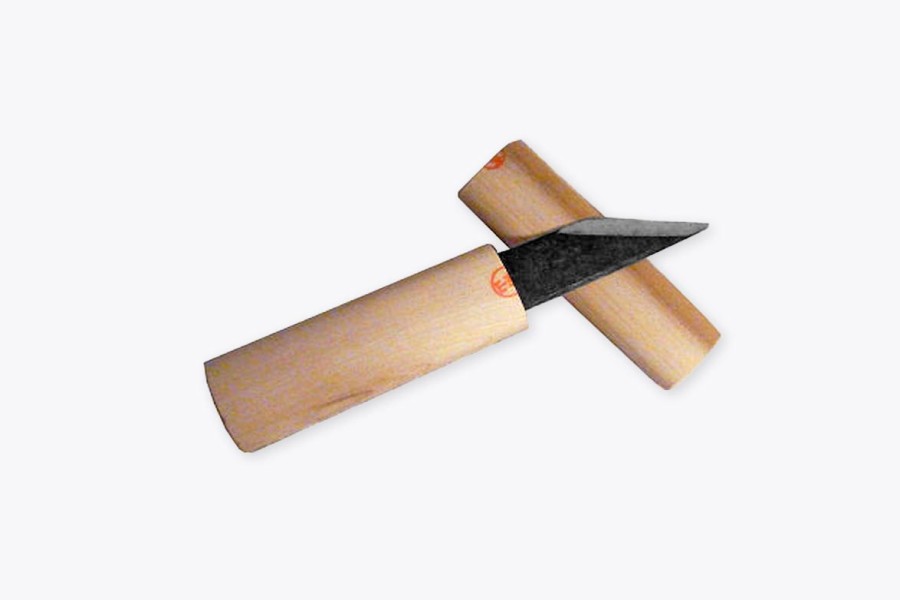 Bamboo Baishinshi | Baishinshi Kiridashi Knife W/ Wooden Handle (Left Bevel)