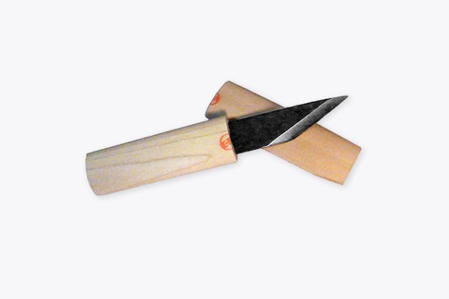 Bamboo Baishinshi | Baishinshi Kiridashi Knife W/ Wooden Handle (Right Bevel)