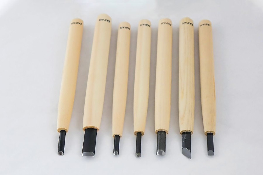 Woodworking Michihamono | Michihamono Carving Knife Set Of 7